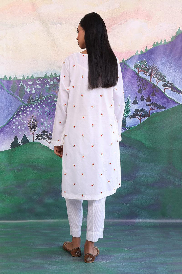 Generation - N K R Hand Embroidered Kurta - White - 1 Piece