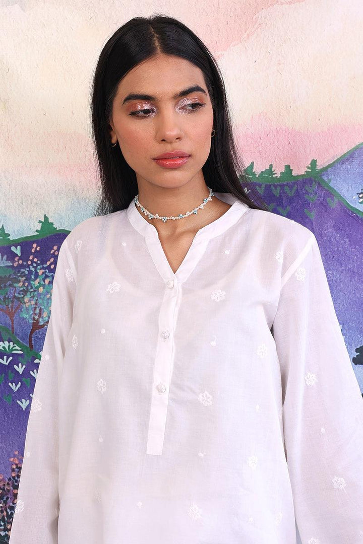 Generation - N K R Mini Florals Kurta - White - 1 Piece