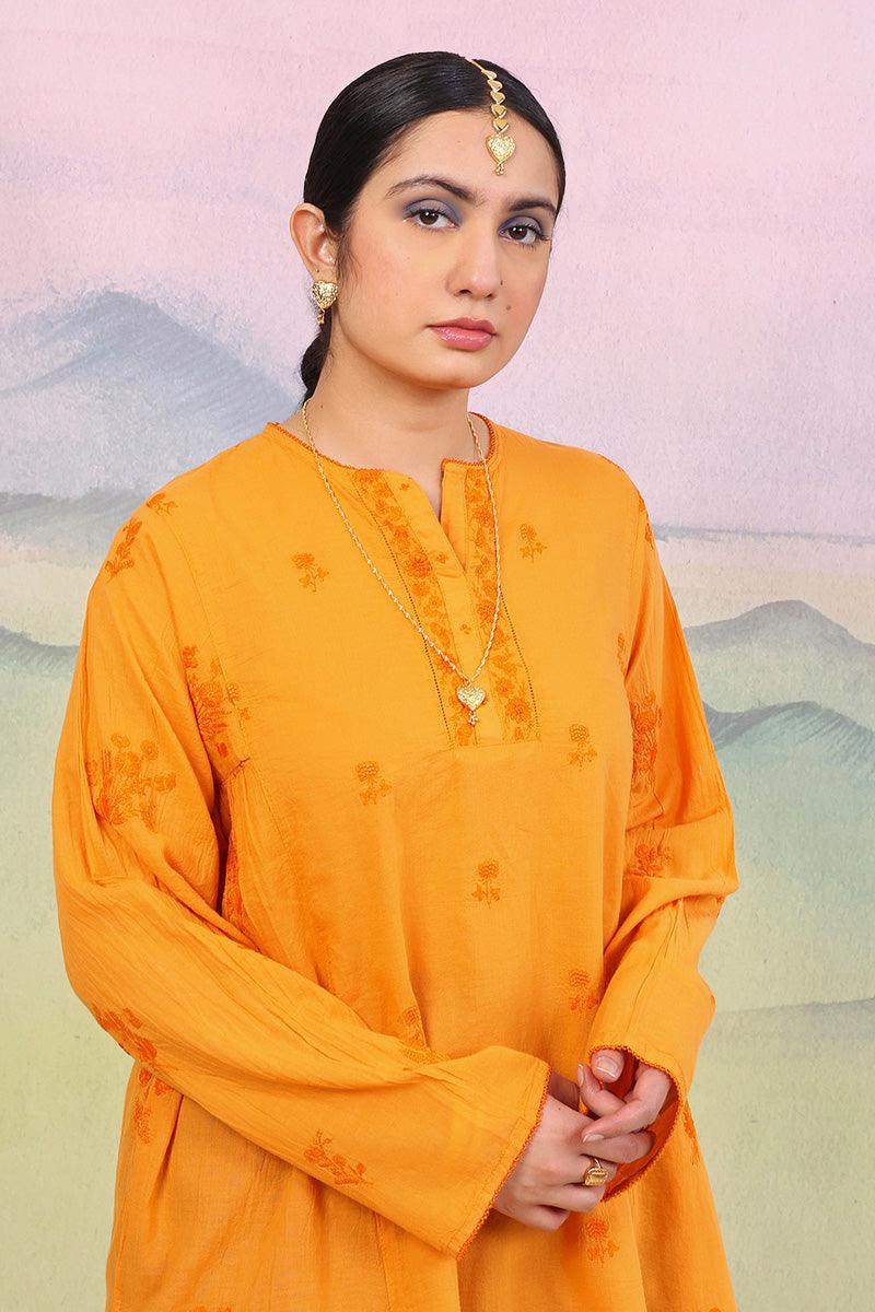 Generation - Baagh Tunic - 1 Piece - Orange - Lawn
