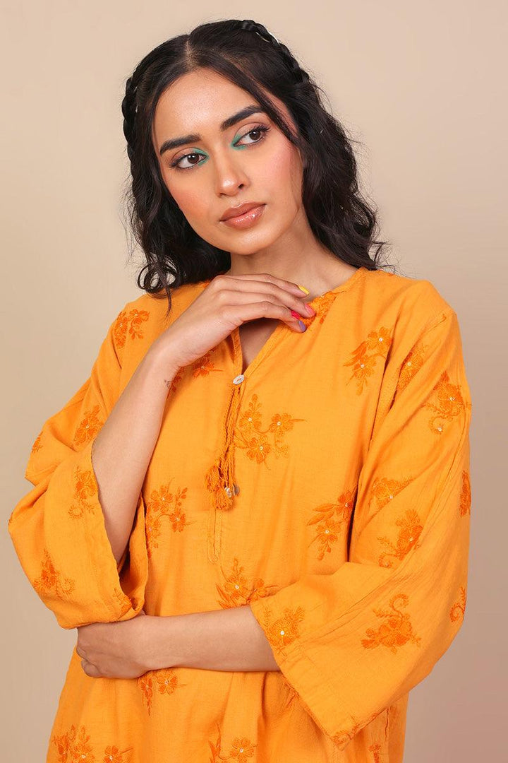 Generation - Baagh Kurta - 1 Piece - Orange - Lawn