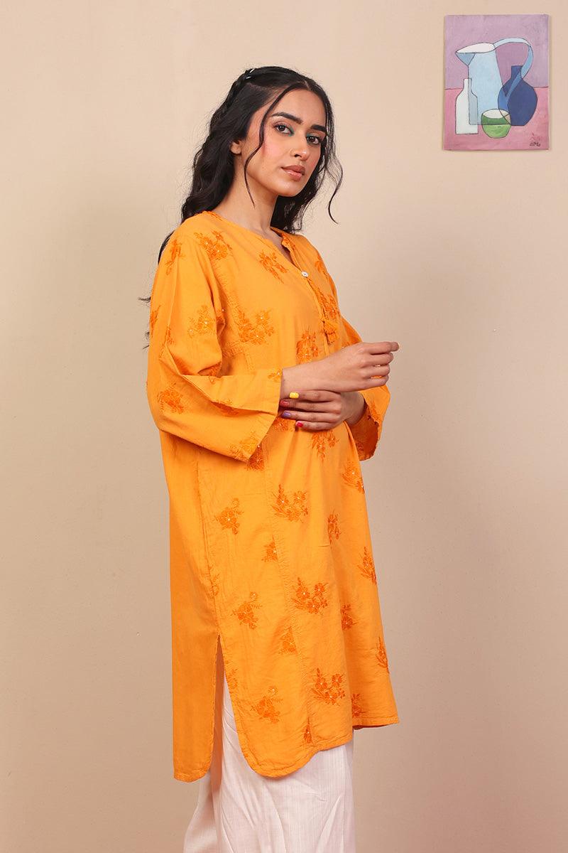 Generation - Baagh Kurta - 1 Piece - Orange - Lawn