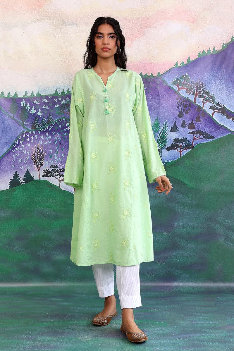 Generation - Baagh Kurta - 1 Piece - Green - Lawn
