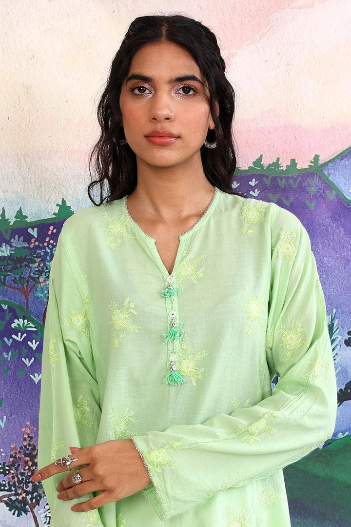 Generation - Baagh Kurta - 1 Piece - Green - Lawn