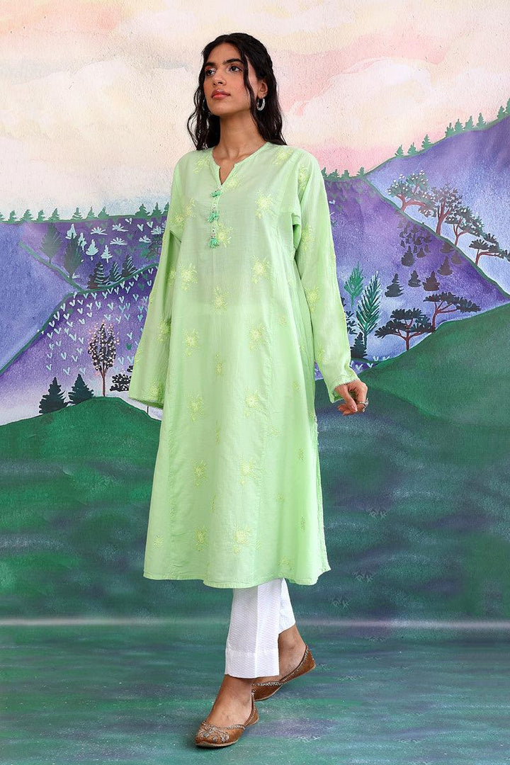 Generation - Baagh Kurta - 1 Piece - Green - Lawn