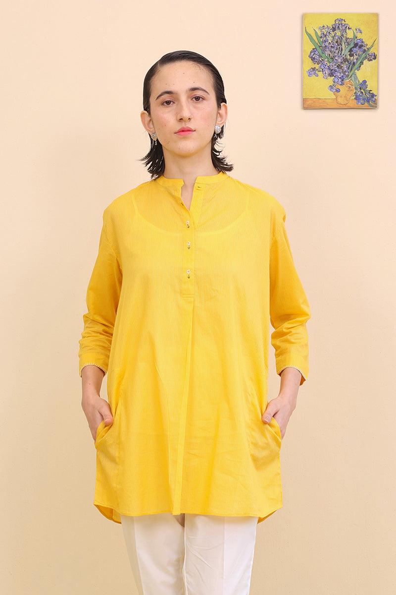 Generation - Malmal Kurti - Yellow - Lawn - 1 Piece