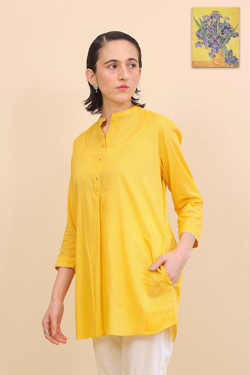 Generation - Malmal Kurti - Yellow - Lawn - 1 Piece