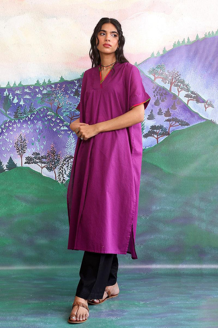 Generation - Malmal Kurti - 1 Piece - Purple - Lawn