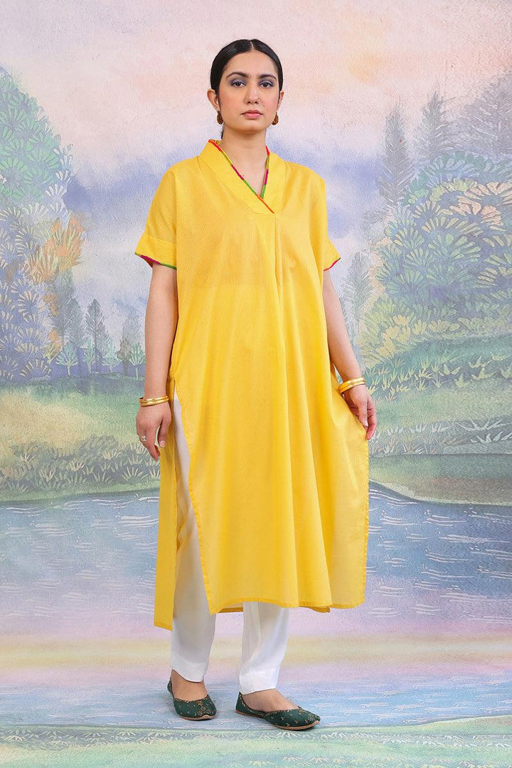 Generation - Malmal Kurta - 1 Piece - Yellow - Lawn