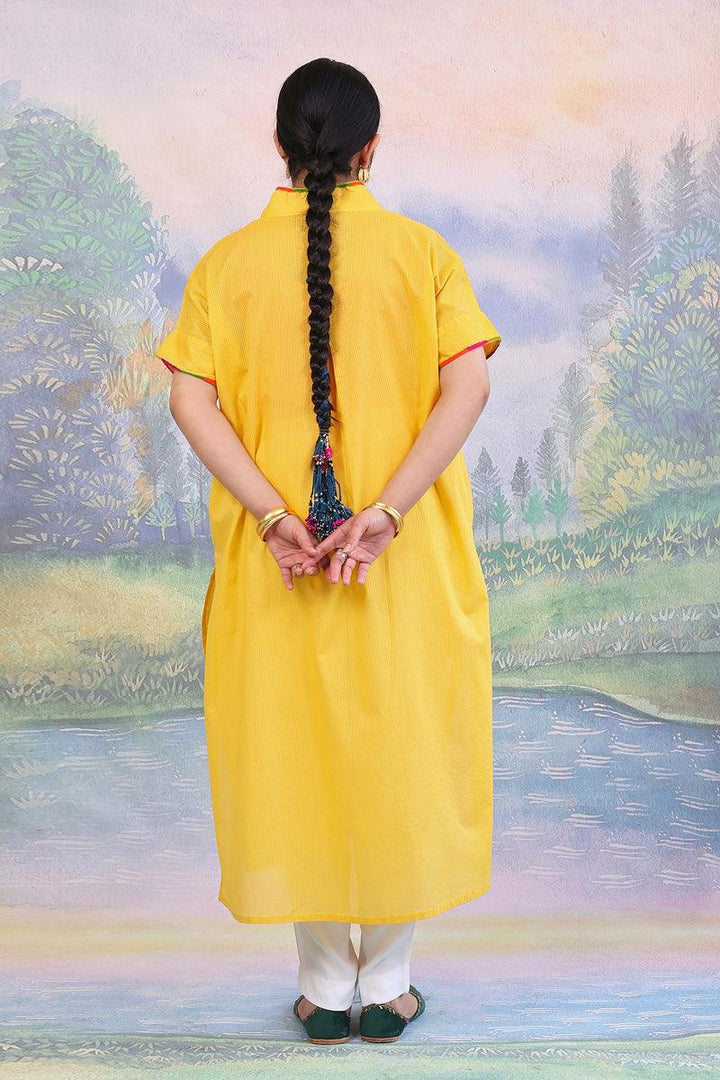 Generation - Malmal Kurta - 1 Piece - Yellow - Lawn