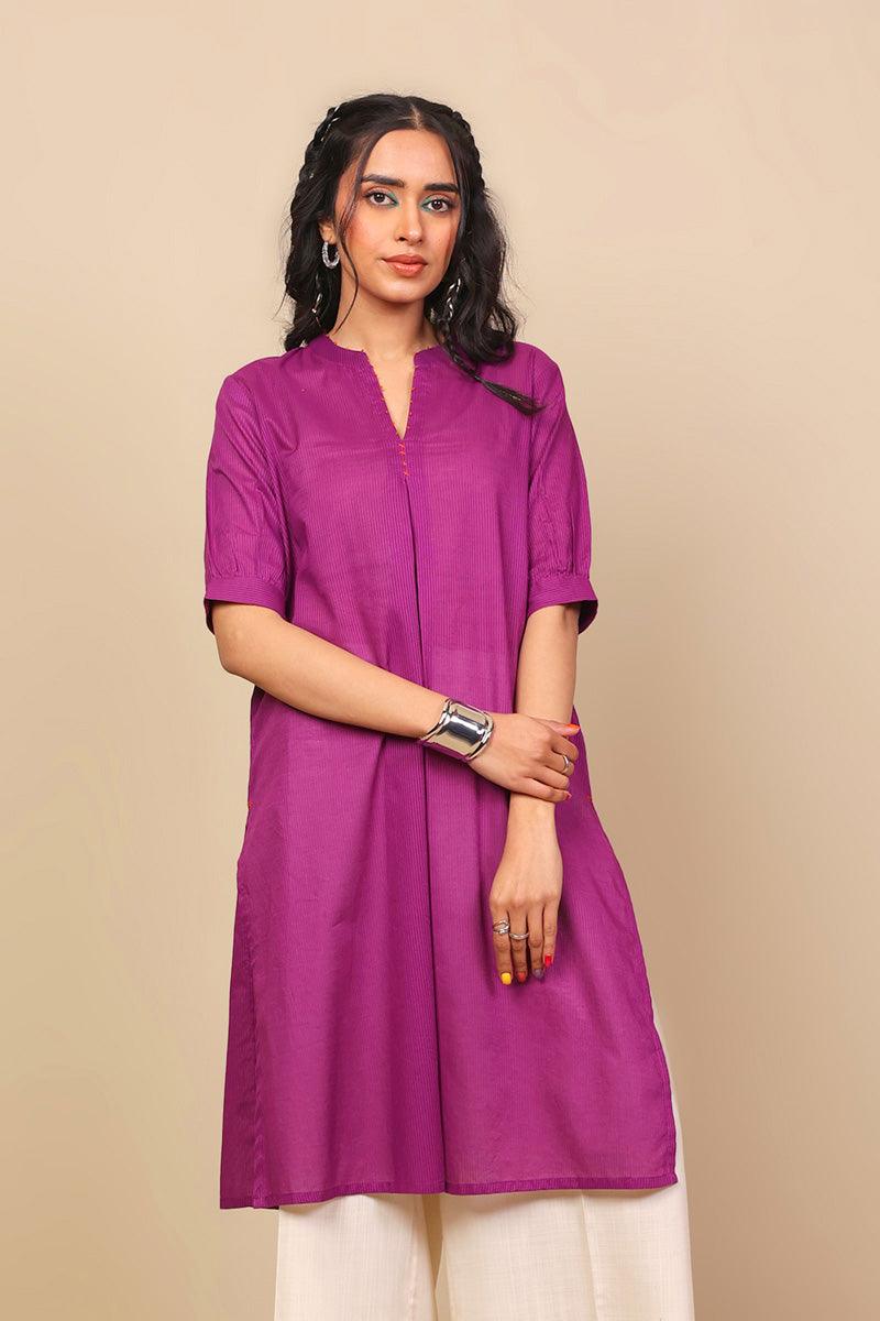 Generation - Malmal Kurti - Purple - Lawn - 1 Piece
