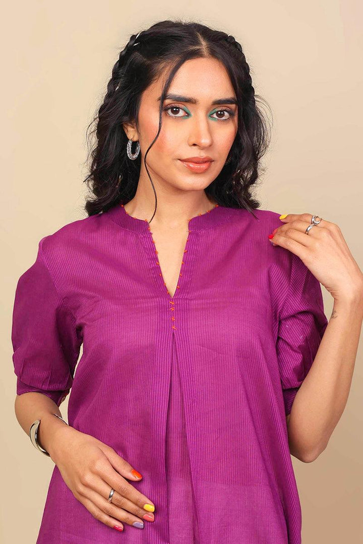 Generation - Malmal Kurti - Purple - Lawn - 1 Piece