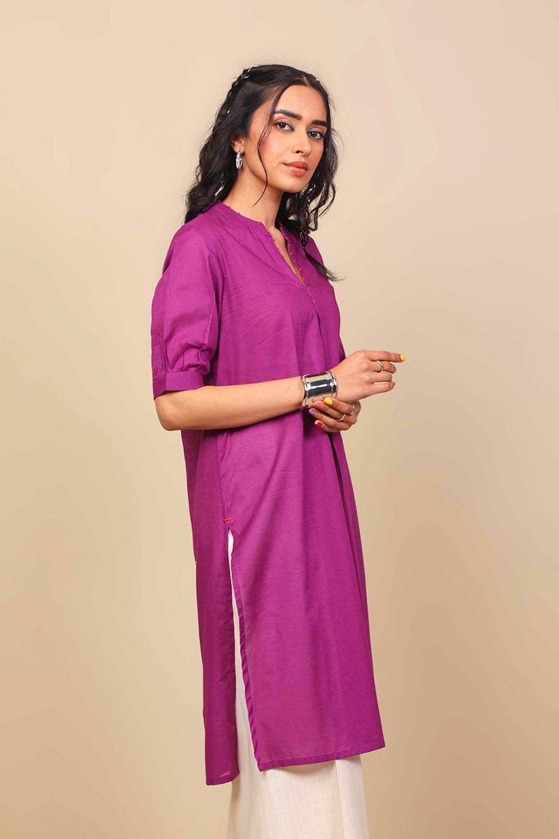 Generation - Malmal Kurti - Purple - Lawn - 1 Piece
