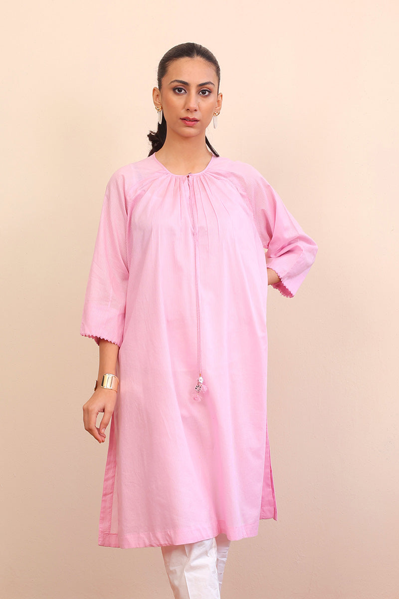 Generation - Malmal Kurti - Pink - Lawn - 1 Piece