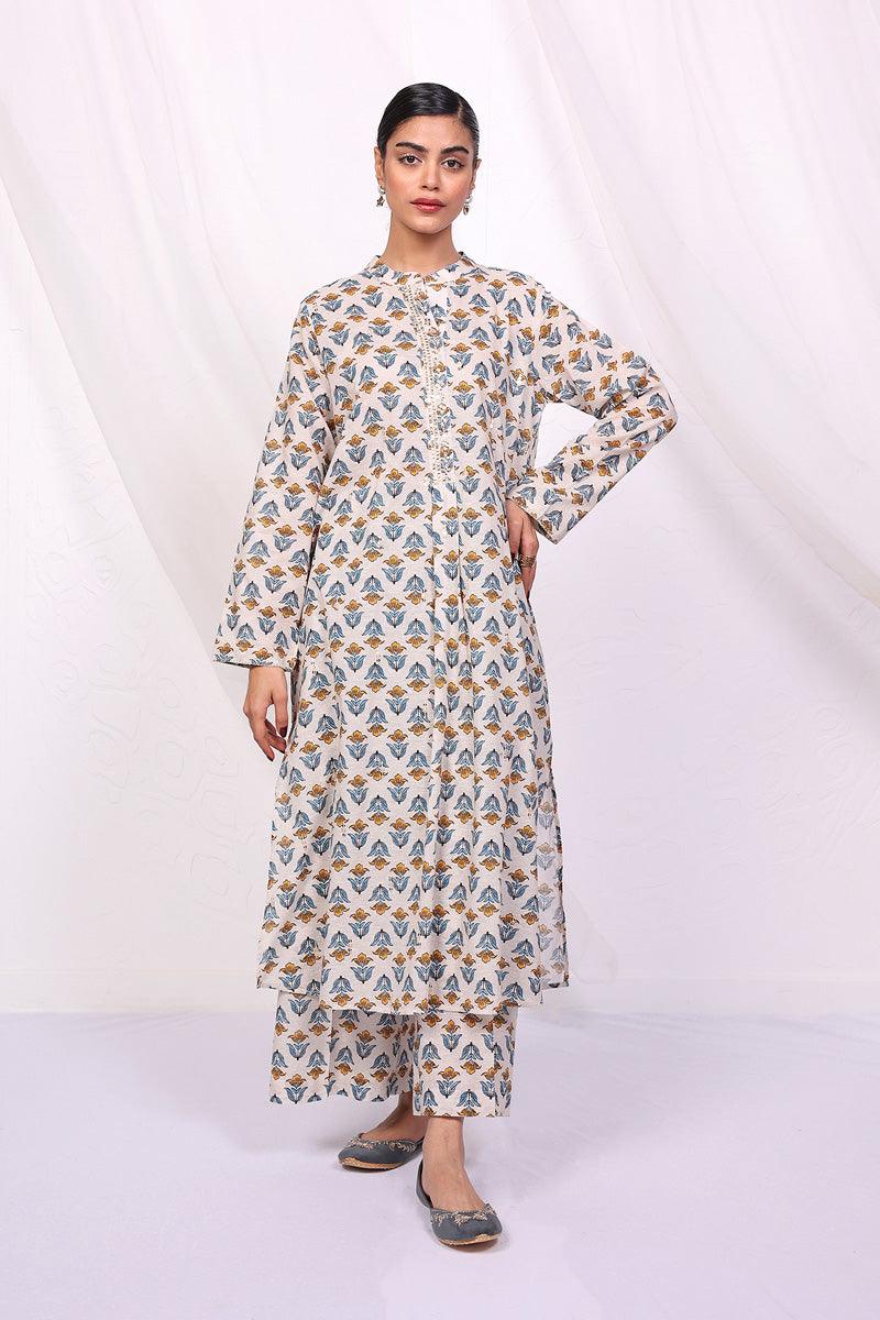 Generation - Desi Beat Printed 2-Piece Suit - Beige