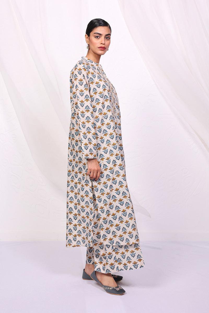 Generation - Desi Beat Printed 2-Piece Suit - Beige