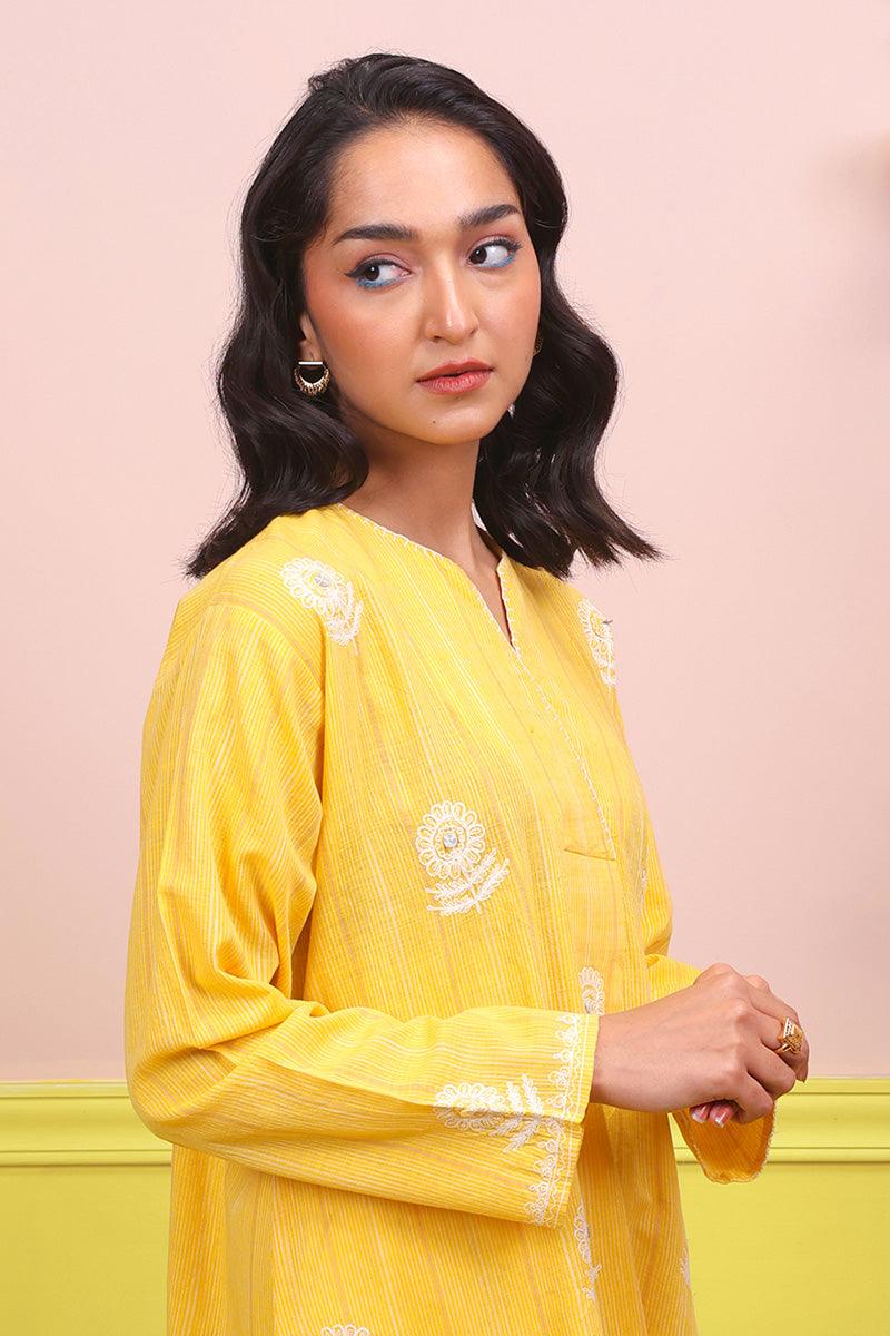 Generation - Serenity Kurti - Yellow - Lawn - 1 Piece