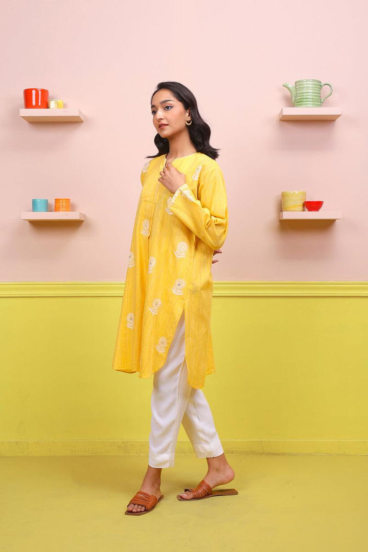 Generation - Serenity Kurti - Yellow - Lawn - 1 Piece