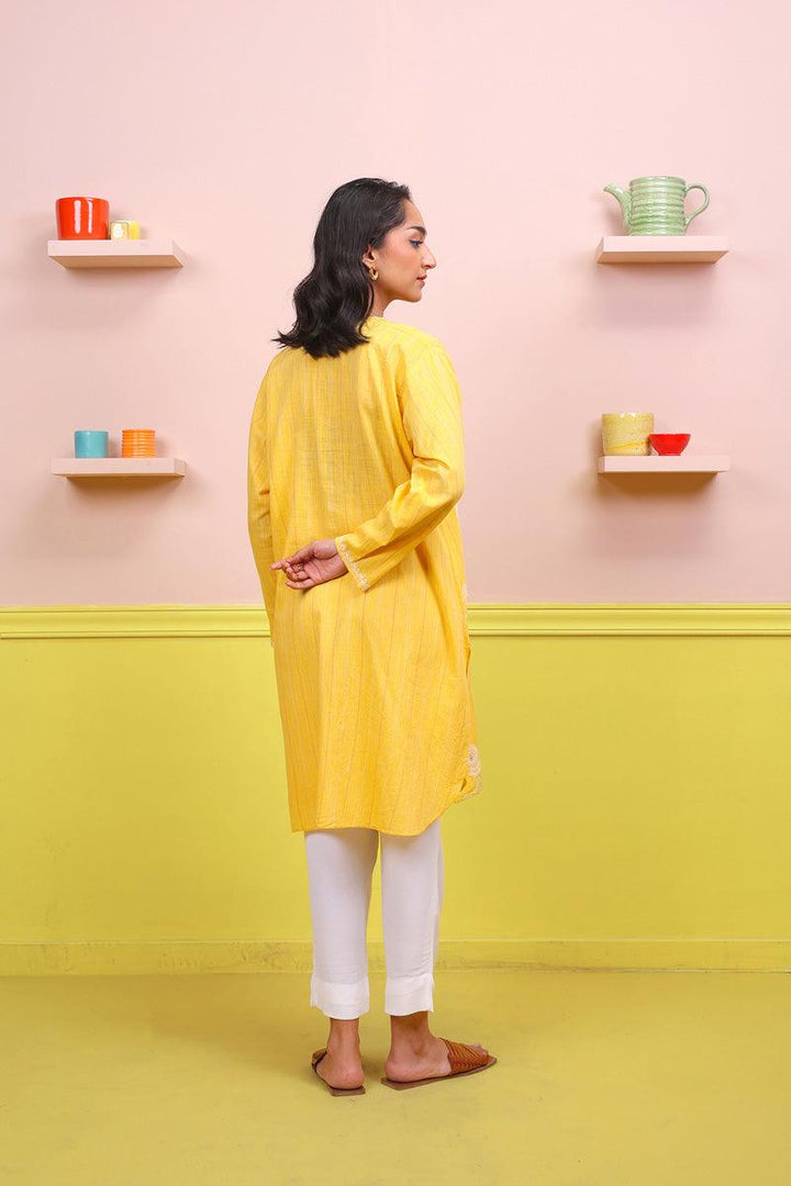 Generation - Serenity Kurti - Yellow - Lawn - 1 Piece