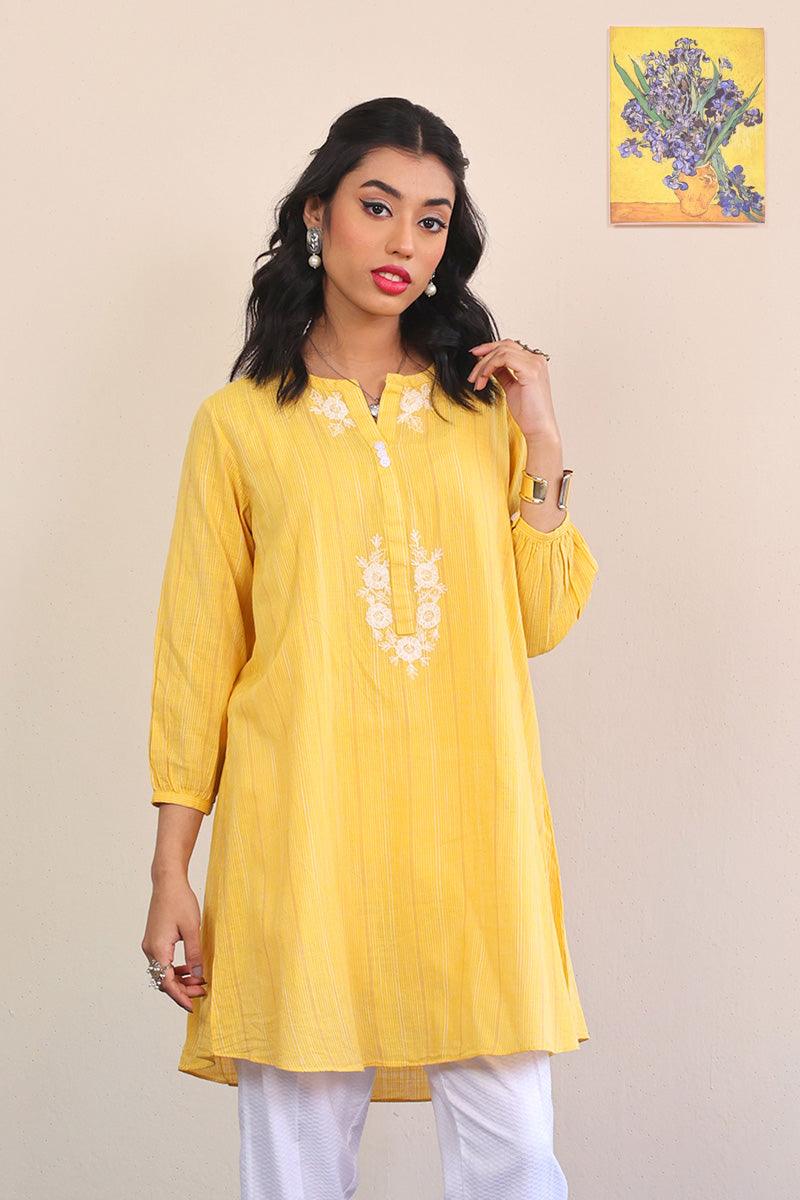 Generation - All Yellow Serenity Kurta - Yellow - Lawn - 1 Piece