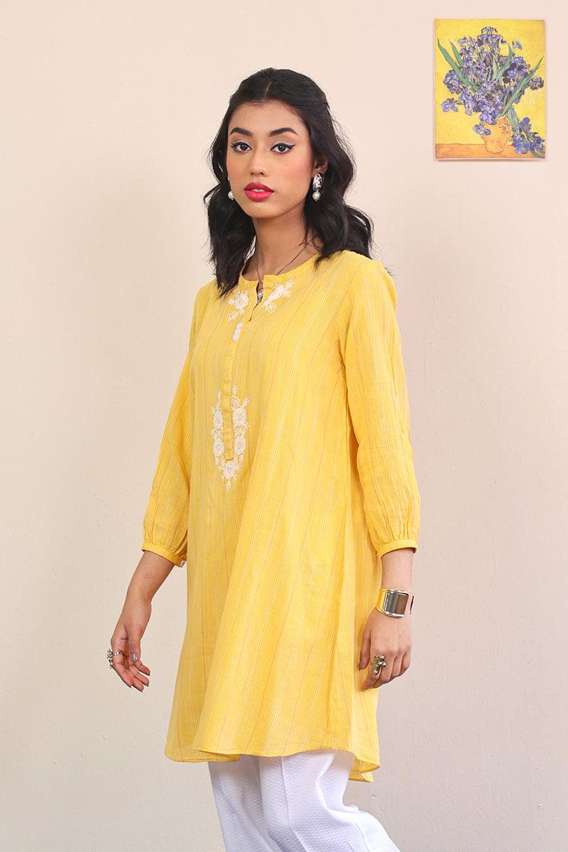 Generation - All Yellow Serenity Kurta - Yellow - Lawn - 1 Piece