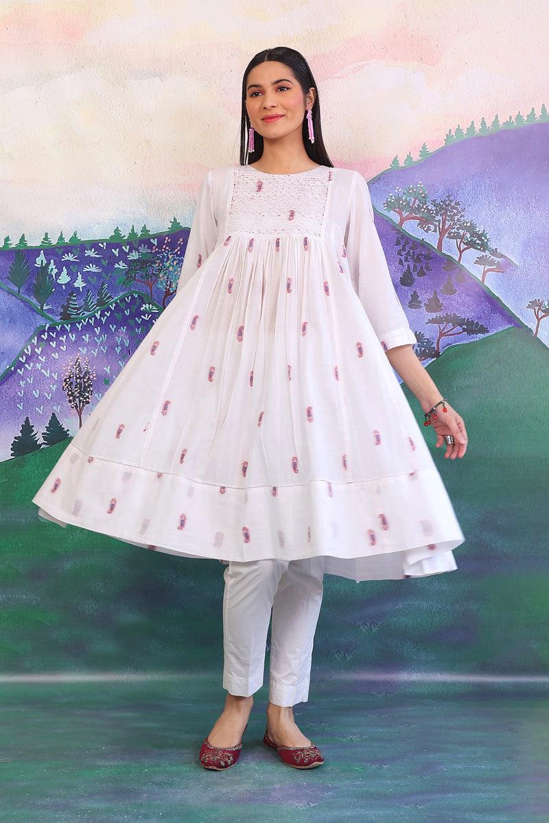 Generation - Feeling Cute Flared Frock - White - 1 Piece