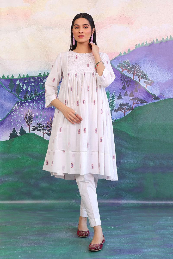 Generation - Feeling Cute Flared Frock - White - 1 Piece