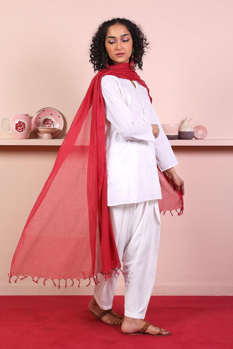 Generation - Teekha Dupatta - 1 Piece - Red - Cotton