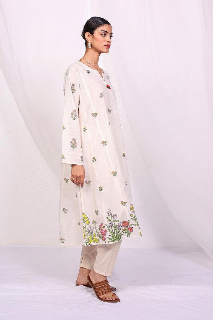 Generation - Tropic Splendour A-line Kurta - Off White - 1 Piece