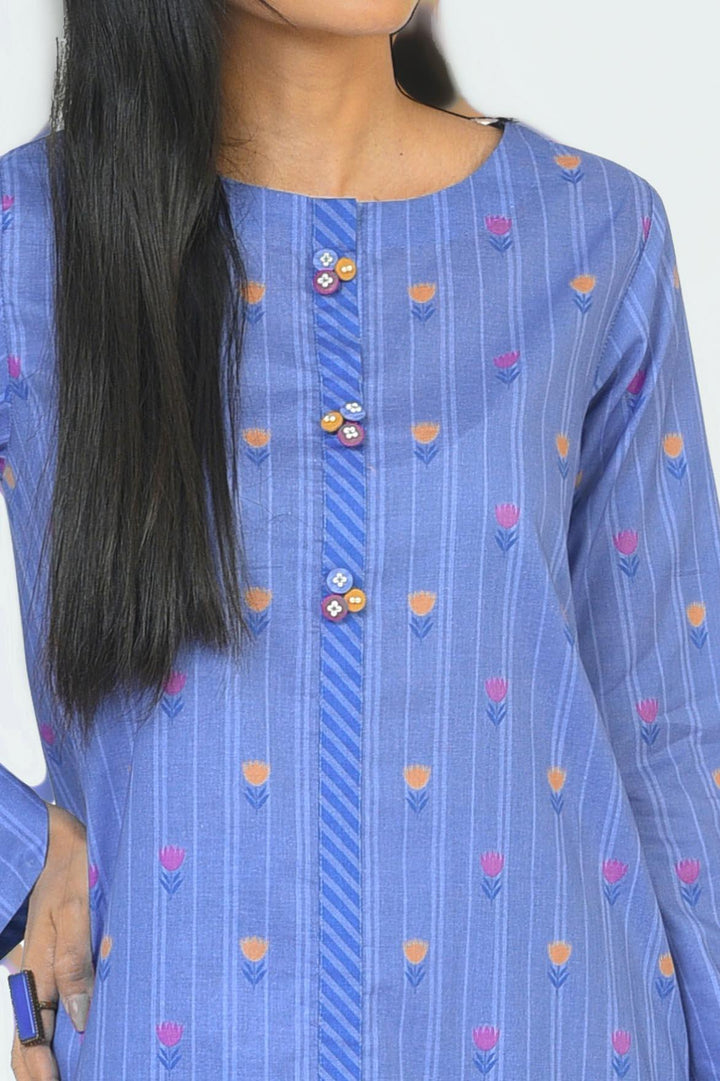 Mizaj | Bloom Story | 2 Pc | Unstitched | Cambric Shirt & Trouser | S2CB-22095993 - Studio by TCS