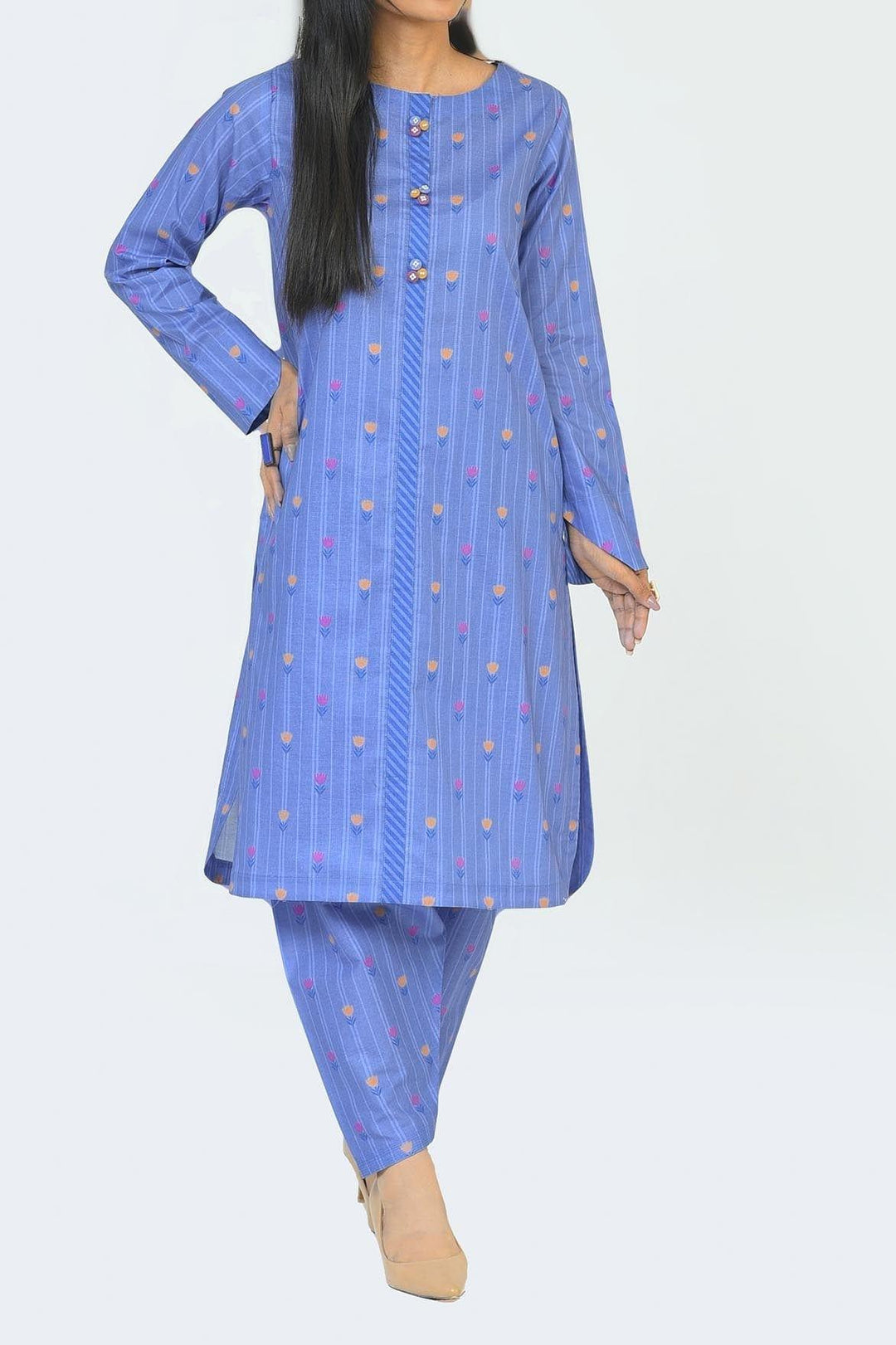 Mizaj | Bloom Story | 2 Pc | Unstitched | Cambric Shirt & Trouser | S2CB-22095993 - Studio by TCS