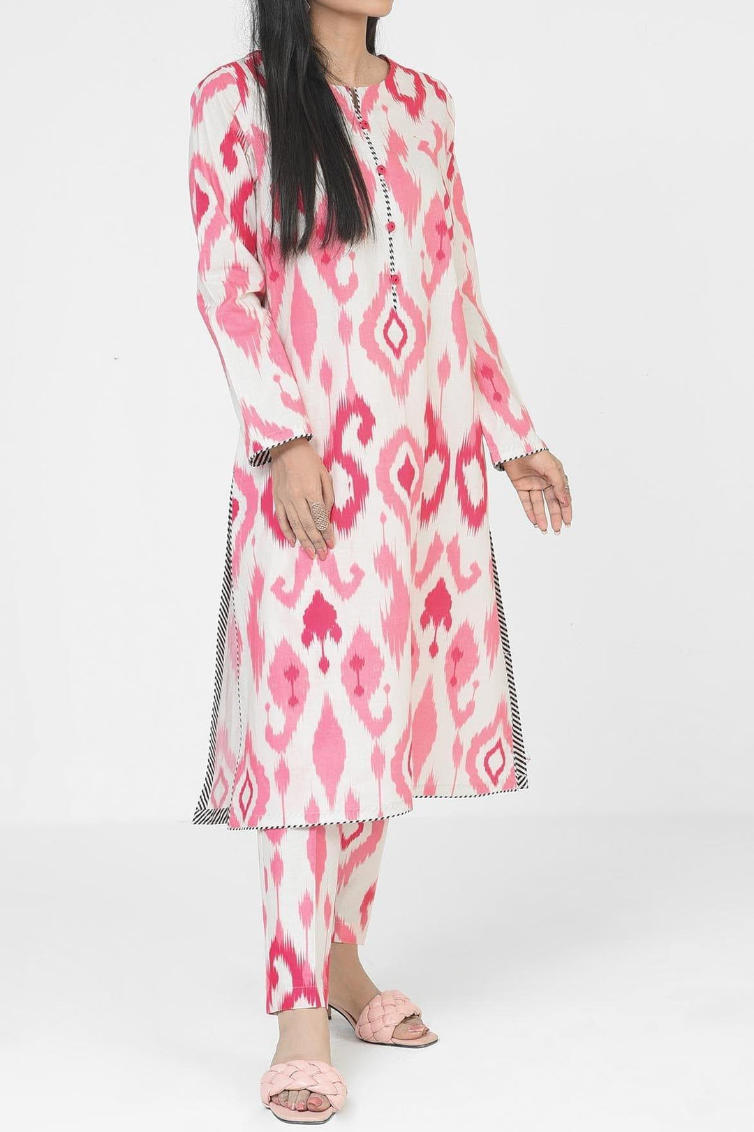 Mizaj | Ikkat Mania |2 Pc | Unstitched | Cambric Shirt & Trouser | S2CB-22096001 - Studio by TCS