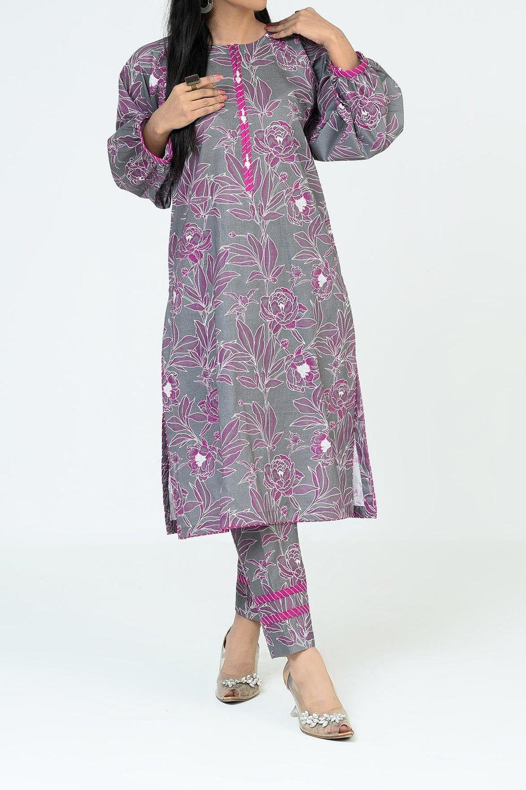 Mizaj | Steel Slate | 2 Pc | Unstitched | Cambric Shirt & Trouser | S2CB-22096004 - Studio by TCS