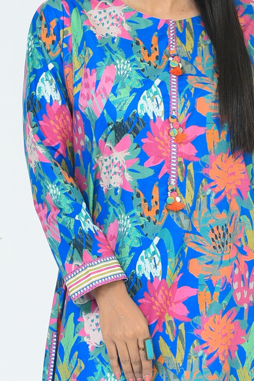 Mizaj | Tropical Scent | 2 Pc | Unstitched | Cambric Shirt & Trouser | S2CB-22096008 - Studio by TCS