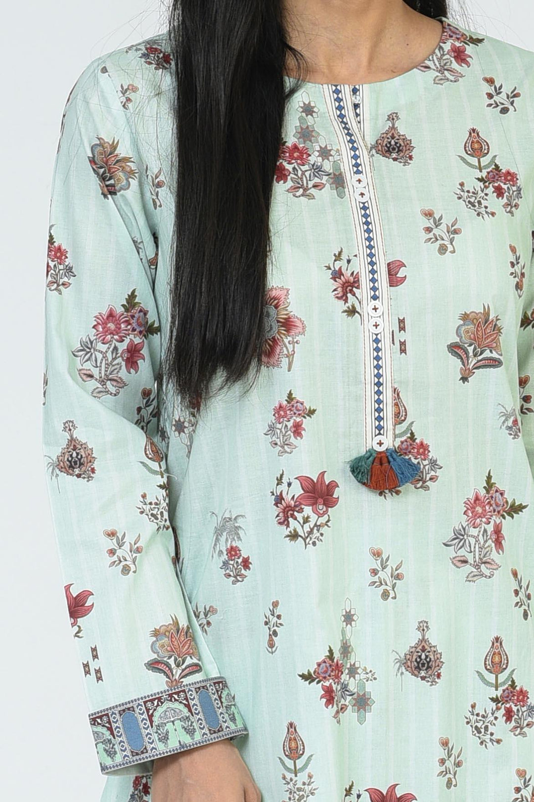 Mizaj | Oriental Flora |2 Pc | Unstitched | Cambric Shirt & Trouser | S2CB-22096012 - Studio by TCS