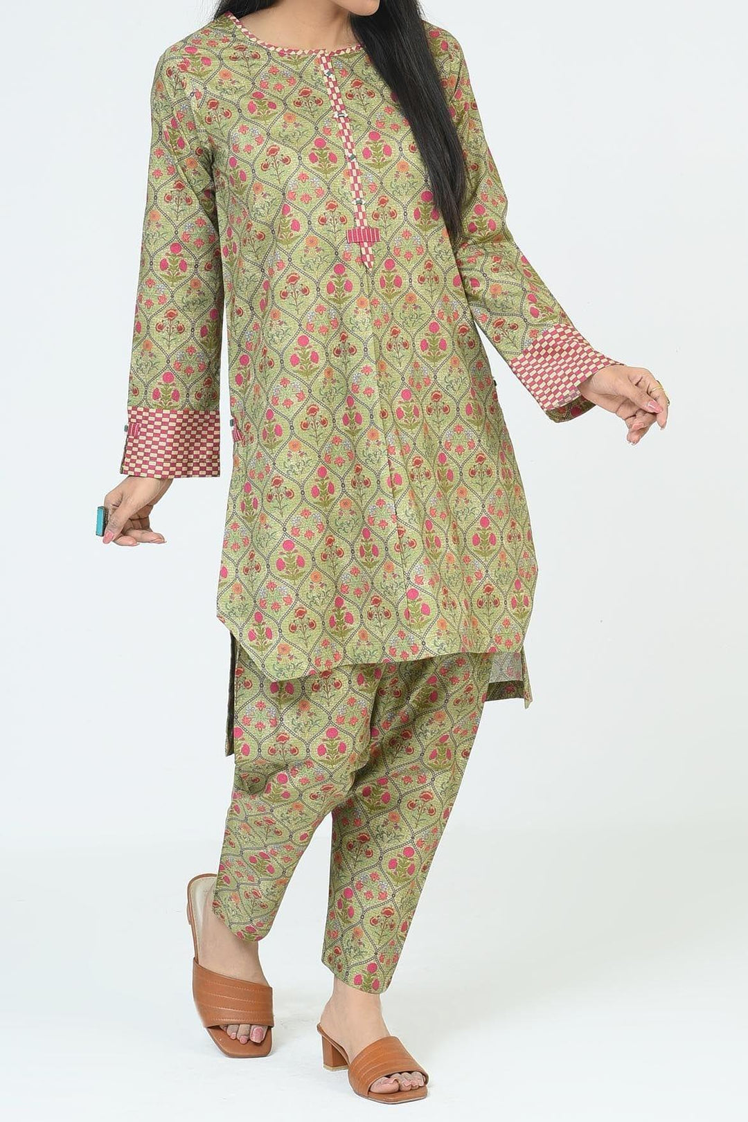 Mizaj | Pistachio | 2 Pc | Unstitched | Cambric Shirt & Trouser | S2CB-22096014 - Studio by TCS