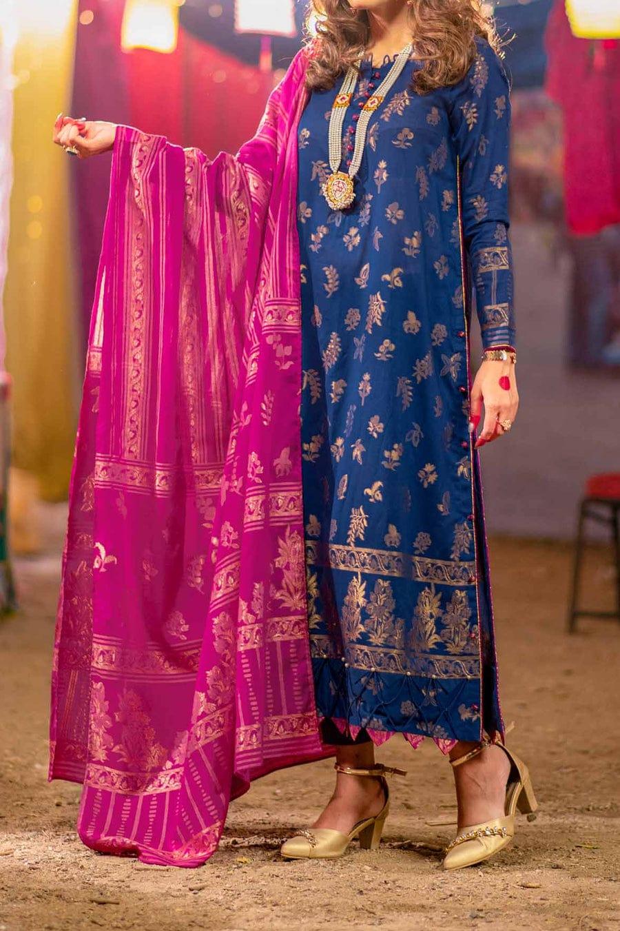 Mizaj - Unstitched Gold Jacquard - Festive Collection - 2205181 - 3 Piece - Studio by TCS