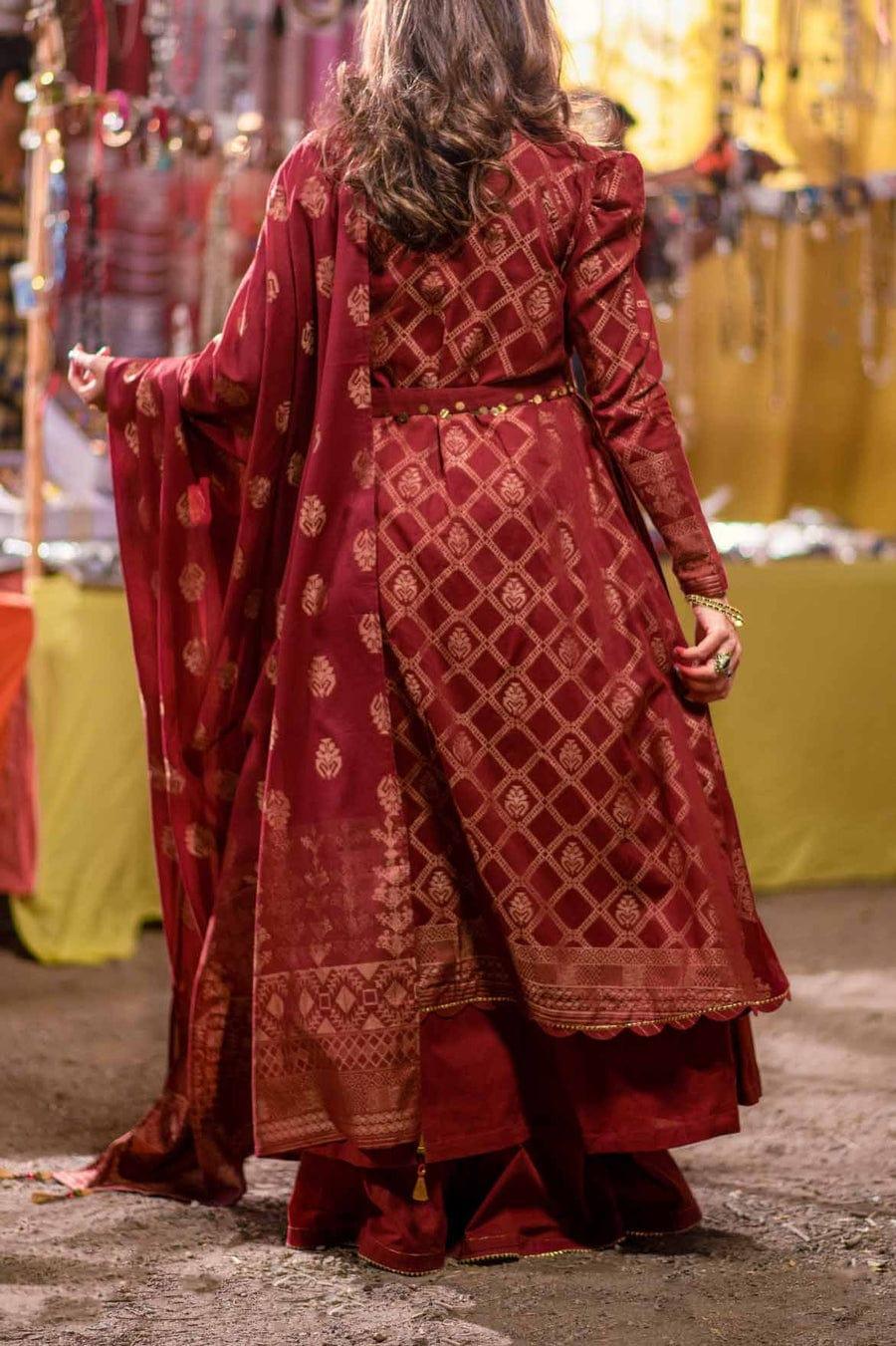 Mizaj - Unstitched Gold Jacquard - Festive Collection - 2205183 - 3 Piece - Studio by TCS
