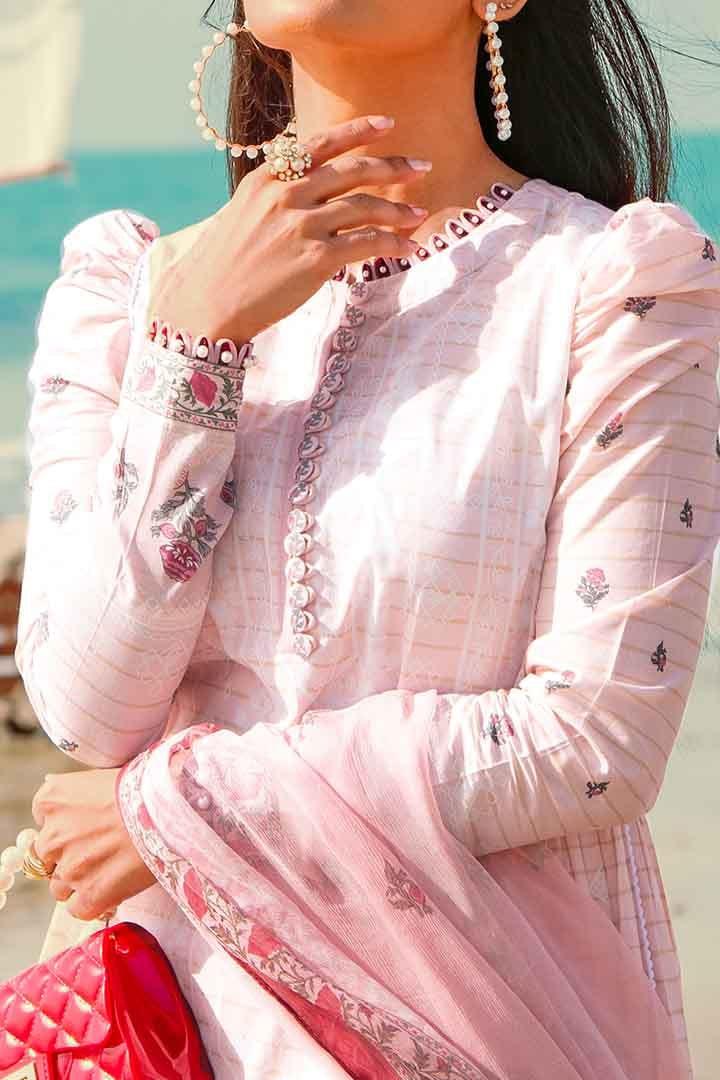 Mizaj - Unstitched Lawn with Chiffon Dupatta - 3 PC - Studio by TCS
