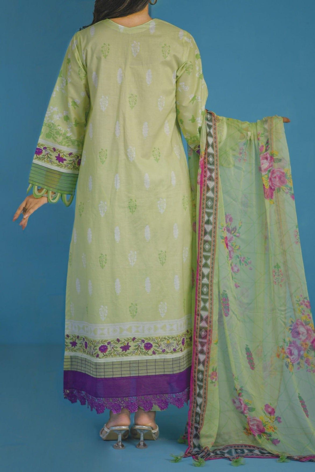 Mizaj - 3 Piece | Unstitched | Lawn with Chiffon Dupatta - S3L-2203110 - Studio by TCS