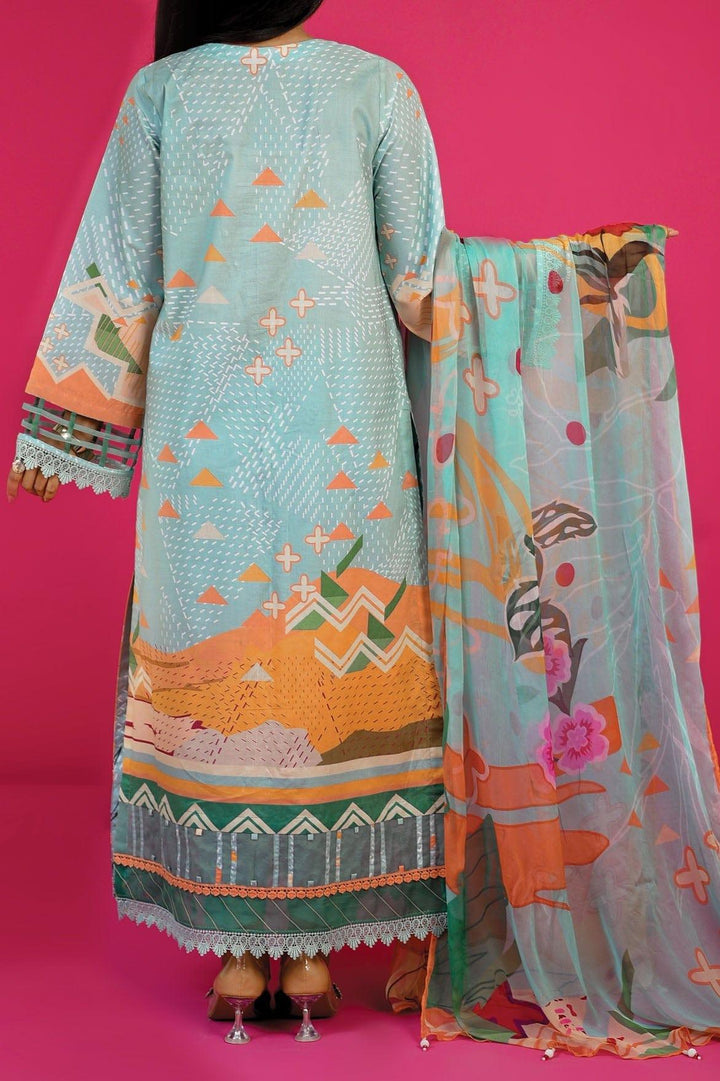 Mizaj - 3 Piece | Unstitched | Lawn with Chiffon Dupatta - S3L-2203116 - Studio by TCS