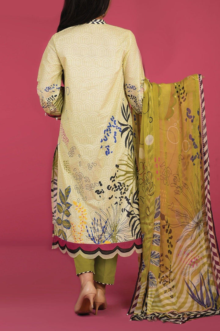 Mizaj - 3 Piece | Unstitched | Lawn with Chiffon Dupatta - S3L-2203117 - Studio by TCS
