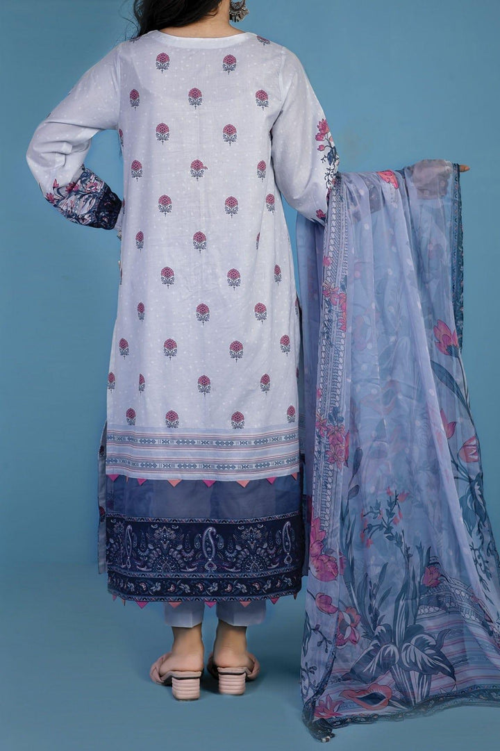 Mizaj - 3 Piece | Unstitched | Lawn with Chiffon Dupatta - S3L-2203118 - Studio by TCS