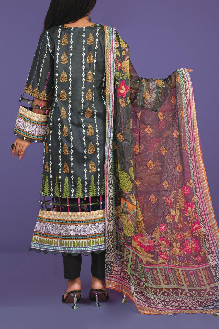 Mizaj - 3 Piece | Unstitched | Lawn with Chiffon Dupatta - S3L-2203119 - Studio by TCS