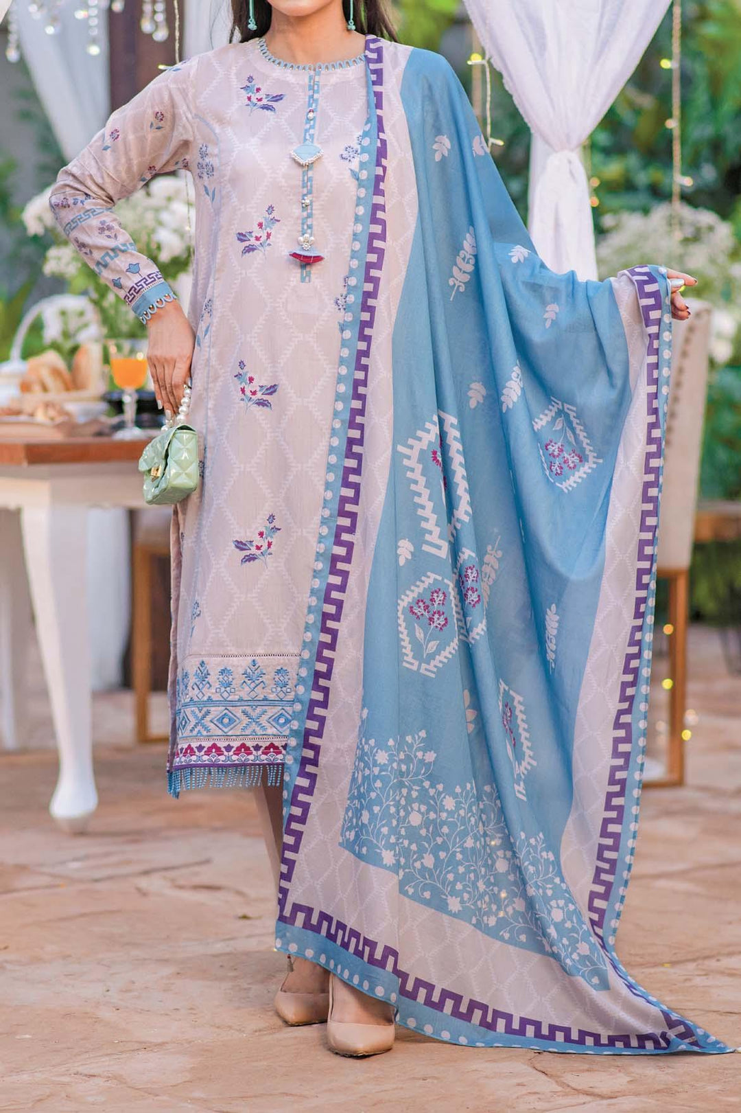 Mizaj - 3 Piece | Unstitched | Embroidered Lawn - S3LE-220117 - Studio by TCS