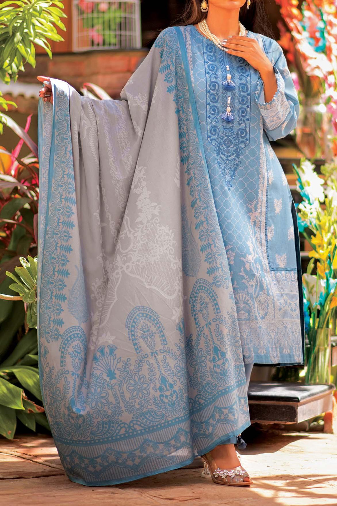 Mizaj - 3 Piece | Unstitched | Embroidered Lawn - S3LE-220118 - Studio by TCS
