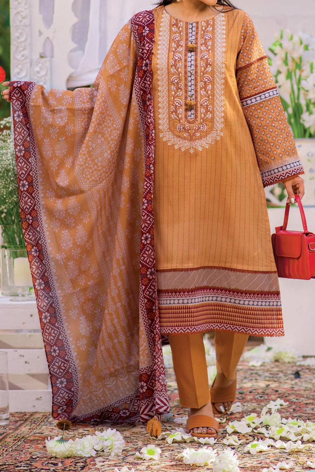 Mizaj - 3 Piece | Unstitched | Embroidered Lawn - S3LE-220124 - Studio by TCS