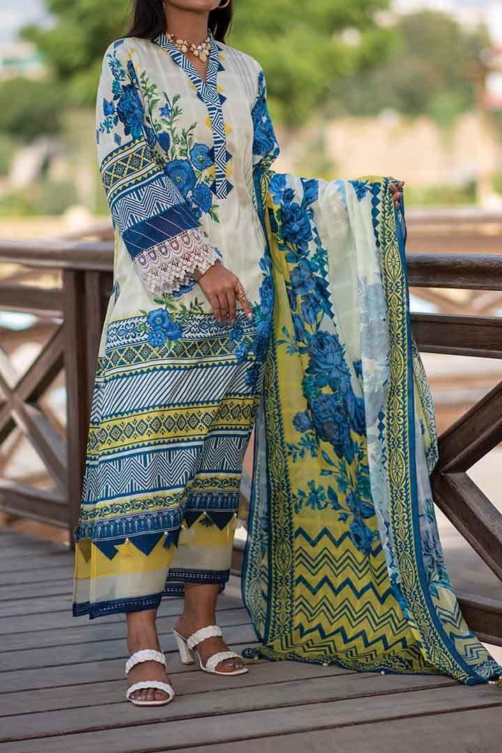 Mizaj - Unstitched Embroidered Lawn - 3 PC - Studio by TCS