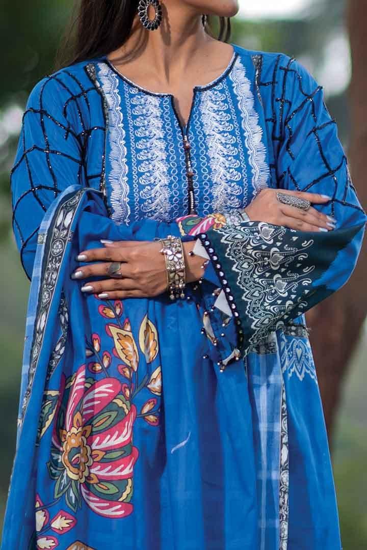Mizaj - Unstitched Embroidered Lawn - 3 PC - Studio by TCS
