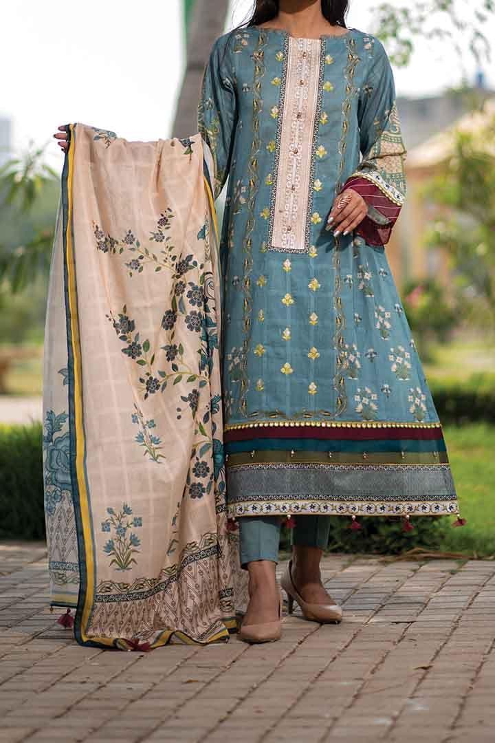 Mizaj - Unstitched Embroidered Lawn - 3 PC - Studio by TCS