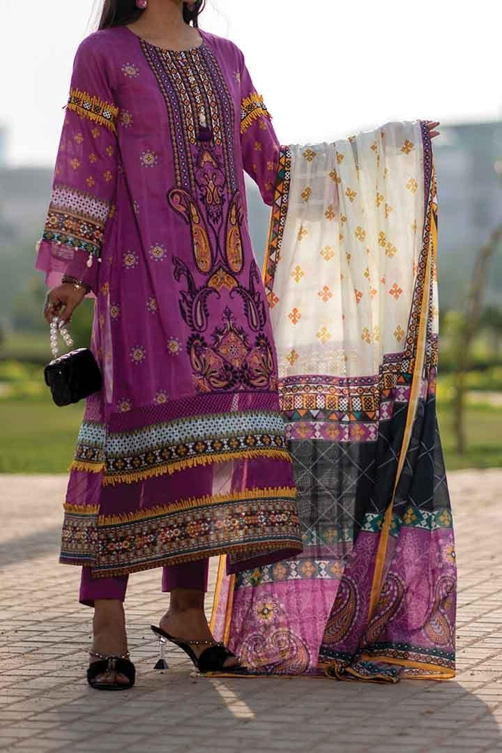 Mizaj - Unstitched Embroidered Lawn - 3 PC - Studio by TCS
